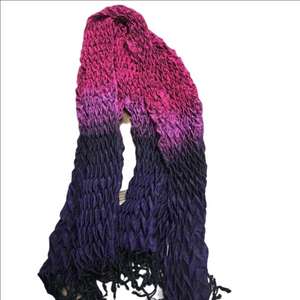 Vibrant Pink and Purple Crinkle Scarf